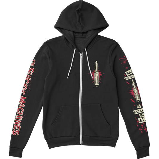 War Profiteering Is Killing Us All Long Zip-Up Hoodie